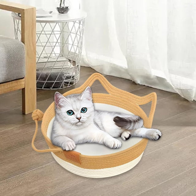 Cat House, Cat Scratcher, Dispositivos portátiles para camas de gatitos, Four Seasons Round Pet Bed, Cat Sleeping Bed para gatos y perros pequeños, Pu L Salvador Cama para gatos