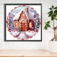 thumbnail image 1 of Pintura de diamante 5D DIY, tarjeta circular de taladro redondo completo, Kit de decoración de casa de nieve de Navidad FLhrweasw Nuevo, 1 of 9