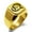 Gold, variant on Stainless Steel Letter Q Initial Old English Monogram Engraved Engraved Square Flat Top Biker Style Polished Signet Ring