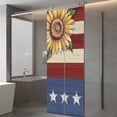 thumbnail image 3 of Sunflower America Flag Privacy Window Film, Decorative Frosted Glass Window Film, Farmhouse Retro US Flag Reusable Peel and Stick Static Cling for Home Bathroom Office Glass Door 23.6"x59", 3 of 8