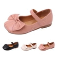 thumbnail image 4 of XIMIN Girls Square-Toe Mary Jane Flats with Bow Front Adjustable Strap Soft Non-Slip Sole Cute Comfortable Dressy Flats for Parties Weddings (Pink, 8-9 Years), 4 of 9