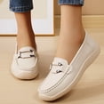 thumbnail image 6 of Domzle Women's Comfortable Faux Leather Penny Loafers Slip On Business Casual Dress Shoes Lightweight Office Work Flats Everyday Walking Shoes for Women Beige, 6 of 7