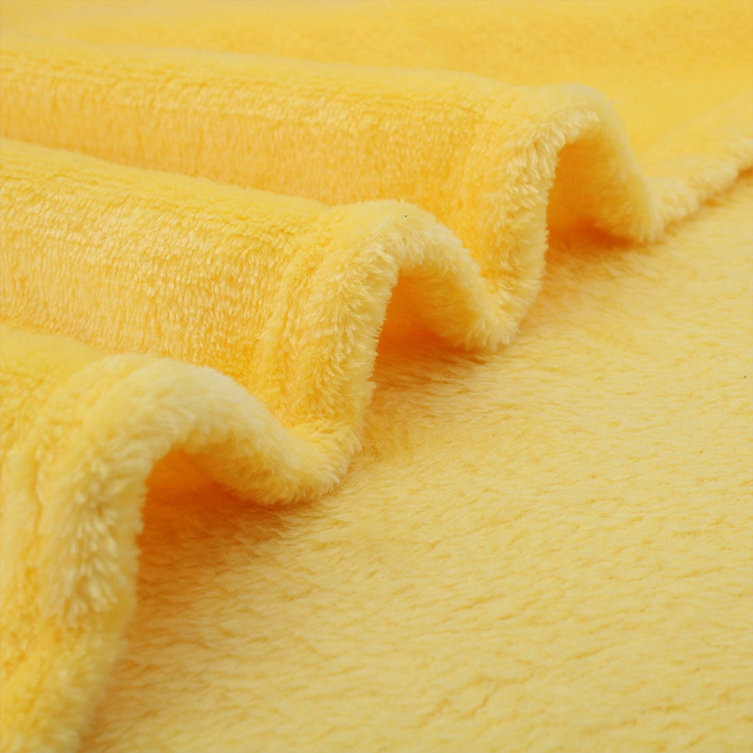 Unique Bargains Fuzzy Plush Flannel Fleece Throw Blanket Yellow 27" x 40"