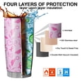 thumbnail image 7 of 20oz Tumblers Pink Breast Cancer Awareness Pattern Stainless Steel Vacuum Insulated Double Wall Travel Tumbler Cups Mug with Lid and Straw,Cleaning Brush for Cold & Hot Drinks, 7 of 7