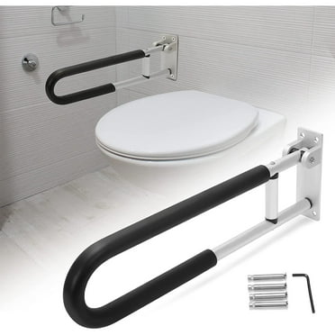 HECASA Folding Handicap 23.6" Tub Grab Bars Rails Support Toilet Flip up Grab Bar for Elderly Disabled Pregnant Woman Bathroom Shower Safety Hand Bathtub Handicapped Handrail