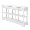 thumbnail image 3 of Tcbosik 58.2" Console Table, Entryway Table with Storage, Behind Couch Table with Open Shelves and 3 Drawers, Sofa Table for Living Room, Hallway, Foyer, Vintage White, 3 of 9