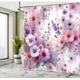 thumbnail image 2 of Ambesonne Pink Shower Curtain, Fantasy Wildflowers Garden, 69"Wx84"L, Blue Violet Ceil Blue, 2 of 4