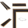thumbnail image 4 of Wide Black Antique Gold Picture Frame 30x36 frame, 4 of 7