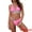 Pink, variant on DARING DIVA Women's Color Block Wavy Stripes Bikini Sets Medium White