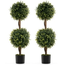 GVN Set of 2 Faux Plants Decorative Balls, Artificial Plant for Patio, Garden, Front Door, Balcony, Backyard, Green