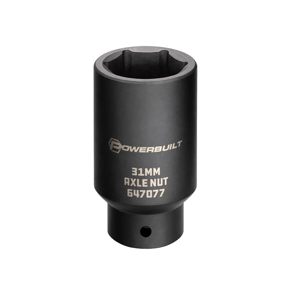 Powerbuilt 1/2 Inch Drive x 31 MM 6 Point Axle Nut Socket - 647077