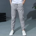 thumbnail image 4 of Gubotare Boys School Uniform Pants Boys' Adjustable Waist Straight Fit Stretch Twill Chino Pant Size 6-7 (Grey,6-7 Years), 4 of 8