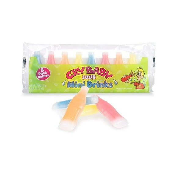 Cry Baby Sour Mini Wax Drinks (8 Bottles)