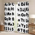 thumbnail image 2 of Manfei Cartoon Alphabet Blackout Curtains Set of 2 (52x84 Each),White Black Window Curtains,English Letter Curtains and Drapes For Girl Boys,Microfiber Bedroom Decor, 2 of 6
