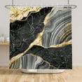 thumbnail image 5 of SUNOLIFE Black Marble Shower Curtain Abstract Modern Waterproof Fabric Bathroom Set 72x72 in, 5 of 5