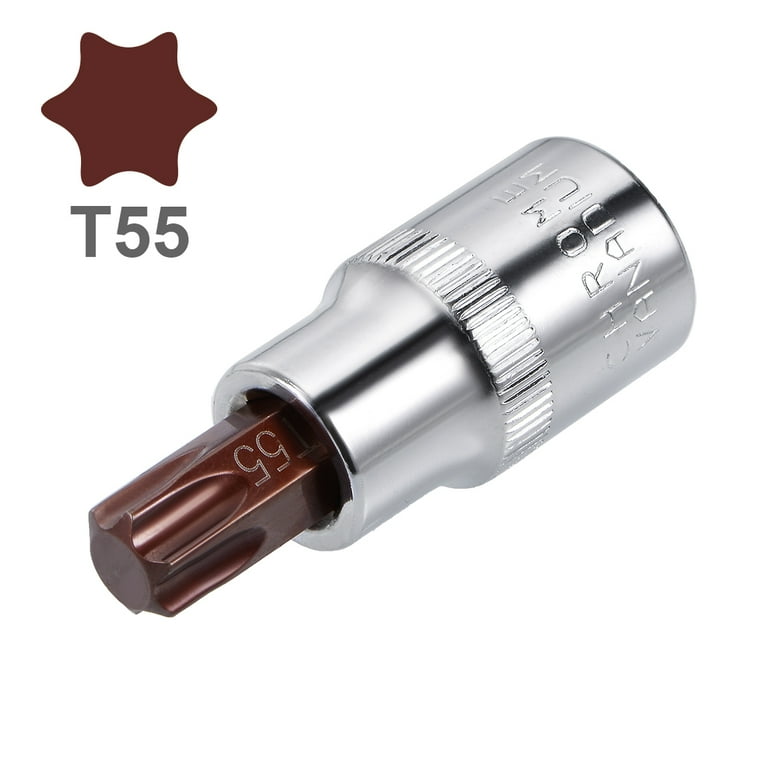 Uxcell T55 2.17'' Length 1/2-Inch Drive Torx Bit Sockets S2 Steel