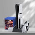 thumbnail image 4 of [Precio limitado Amazon $ 39 99] [TP5-3536B] PS5 Slim host con ambiental base enfriamiento multifuncional + estante almacenamiento discos Soporte carga con para PS5, 4 of 9