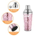 thumbnail image 4 of Coctelera de Plástico Unique Bargains 16OZ(450ml) con Colador Acero Inoxidable Rosa, 4 of 7