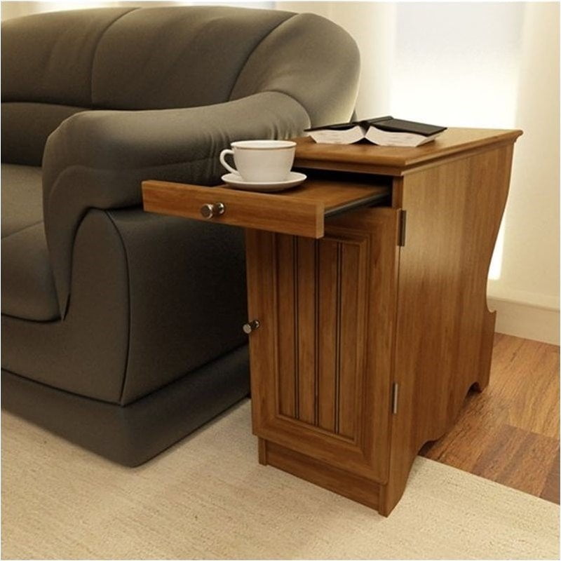 Pemberly Row Wood Storage Chairside End Table in Brown - Walmart.com