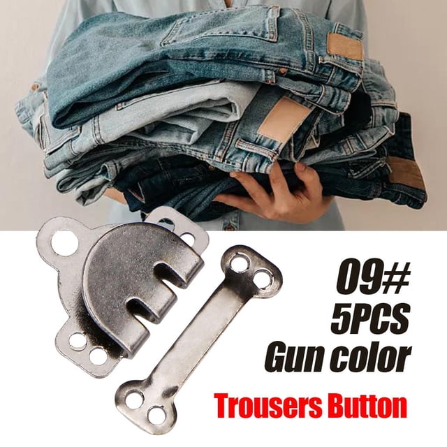 5 piezas Sujetadores de pantalones Baoblaze de metal apretador de cintura Estilo 9 gris
