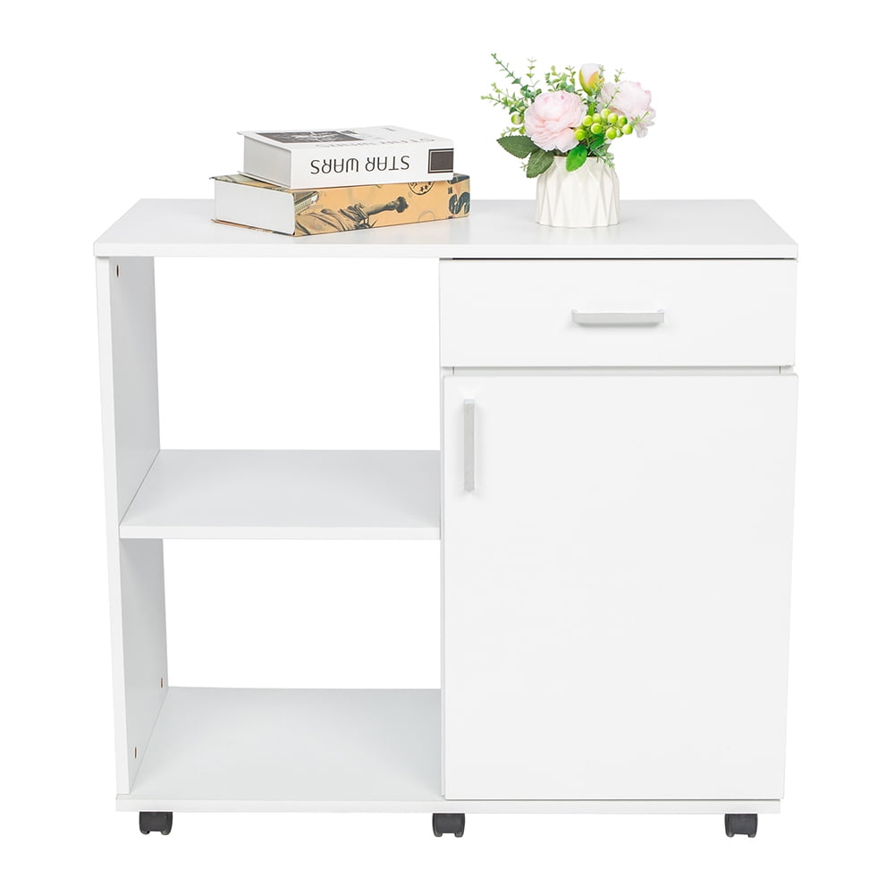 Canddidliike Office File Cabinets, Three Layers Left Frame Right Cabinet MDF and PVC - White