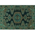 thumbnail image 1 of Ahgly Company Machine Washable Indoor Rectangle Persian Turquoise Blue Traditional Area Rugs, 2' x 3', 1 of 4