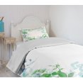 thumbnail image 4 of Ambesonne Mint Quilted Bedspread Set 2 Pcs, Spring Wreath Watercolor, Twin Size, Seafoam Violet, 4 of 6