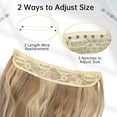thumbnail image 3 of DssengInvisible Wire Hair Extensions with Transparent Headband Adjustable Size 4 Secure Clips Long Wavy Highlight Hairpiece 20 Inch Balayage Dark Brown to Chestnut for Women, 3 of 7