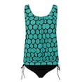 thumbnail image 4 of Pimfylm Tankini with Shorts Swimsuits for Women Vintage Print Bathing Suits Plus Size Summer 2 Piece Swimwear(Green,L), 4 of 5