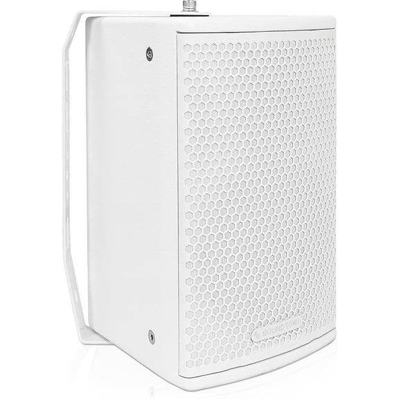 Sound Town CARME Series 8" 350W 2-Way Professional PA DJ Speaker, White with Compression Driver, Rotatable Horn, Birch Plywood, U Bracket for Installation, Live Sound, Karaoke, Bar (CARME-U108WG3)