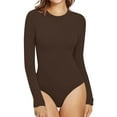 thumbnail image 2 of Jiyugala Sleepwear for Women Crew Neck Long Sleeve Bodysuit Comfortable Against The Skin Tops Sexy Body Suits Clothing Women Onesises, 2 of 4