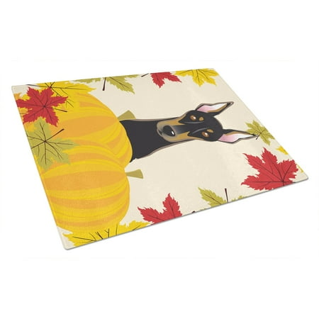 

Caroline s Treasures Doberman Thanksgiving Glass Cutting Board Large