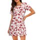 thumbnail image 1 of Disketp Red Football para Camisón Corto de Manga Corta para Mujeres, Camisón Cómodo con Escote Redondo, Bonito y Confortable, 1 of 6