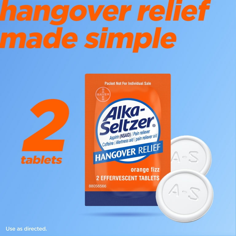 Alka-Seltzer Hangover Relief Orange Effervescent Tablets, 20 ct