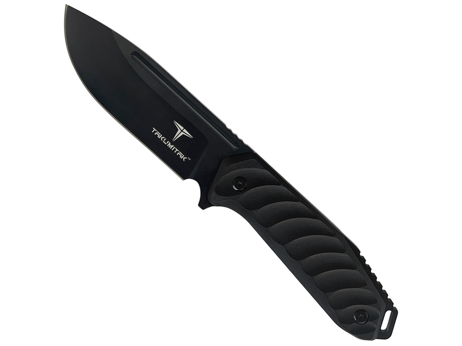 Takumitak Takumi Fixed Blade Knife, 4.5in, D2, Drop Point, G10 Handle, Black