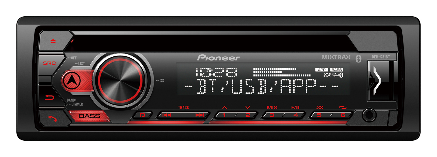 2019 Pioneer 1-DIN Bluetooth AM FM USB AUX Car Stereo Receiver w// Built-in Amp
