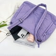 thumbnail image 2 of Bolso Hombro Mujer Acolchado Messenger Bag Puffer para Viajes Al Aire Libre () Púrpura, 2 of 9