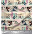 thumbnail image 1 of Soimoi Poly Georgette Fabric Slippers,Shoes & High Heels Patchwork Decor Fabric Printed Yard 42 Inch Wide, 1 of 1