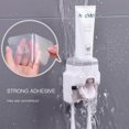 thumbnail image 3 of Portacepillos y dispensador de pasta de dientes, exprimidor de pasta de dientes de pared para baño, estuche multiusos para cepillos de dientes que ahorra espacio, apto para uso familiar., 3 of 5