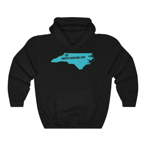 North Carolina Love Unisex Big& Tall Black Heavy Blendâ„¢ Hooded Sweatshirt