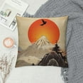thumbnail image 2 of COMIO  Throw Pillow Cover Mountains and Red Sun Hand Drawn with Ink in Traditional Japanese Decorative Pillow Cases Home Decor Square Pillowcases, 2 of 5