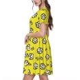 thumbnail image 2 of Balery White Popcorn Vestidos sueltos de manga corta para mujer, vestidos de verano 2025, vestidos casuales de corte A con vuelo., 2 of 6