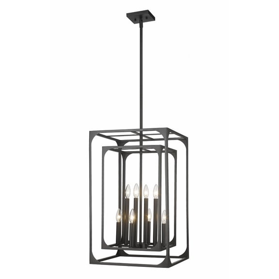 3038-8MB-Z-Lite-Easton - 8 Light Chandelier-27 Inches Tall and 16.5 Inches Wide-Matte Black Finish