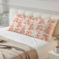 thumbnail image 4 of Burnt Orange Botanical Body Pillow Covers 20"x54", Vintage Nature Flower Soft Brushed Microfiber Breathable Throw Pillow Covers, Decorative Pillowcase with Zipper for Couch Sofa Bedroom Living Room, 4 of 9