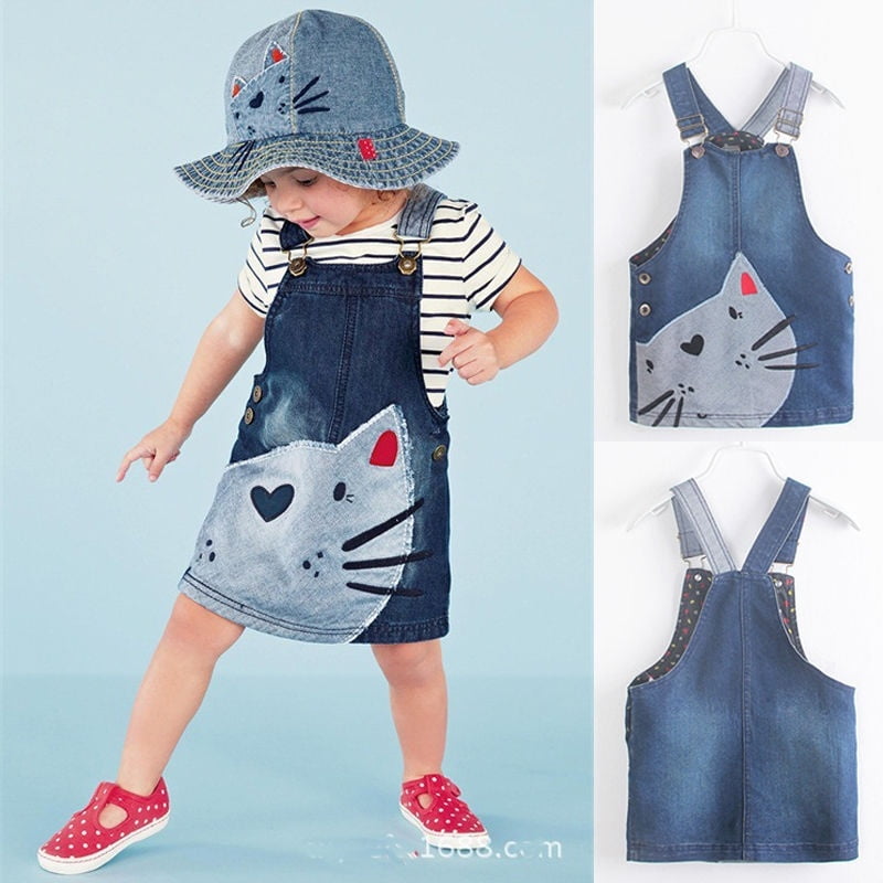 denim overall dress baby girl