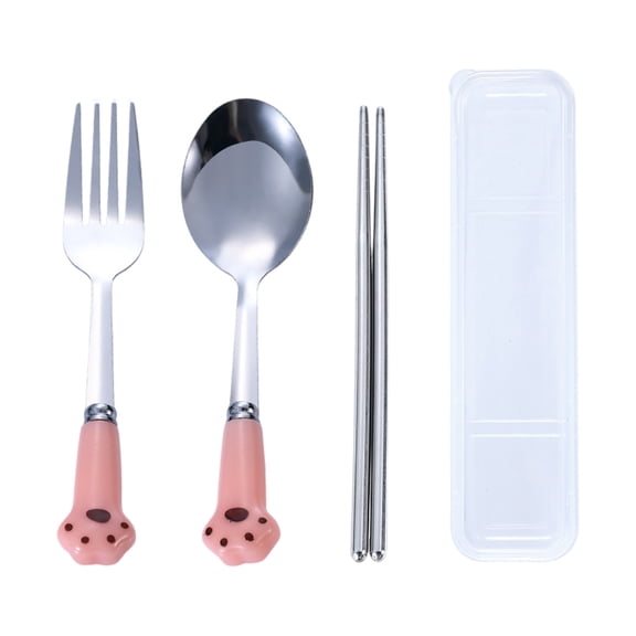 CatPaw Spoons And Forks Cat Chopsticks For Adults Cat Chopsticks Set Cute Print Tableware Set Comes With Spoon Fork And Storage
