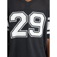 thumbnail image 4 of No Boundaries Mesh Sweater Knit Football Jersey Inspired Shirt with Short Sleeves, Men's XS-3XL, 4 of 5