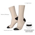 thumbnail image 4 of Rateoe Brown Gingham for Women Casual Calf Socks - Cute Crew Socks - Thin Soft Above Ankle Socks Size 5-11, 4 of 6