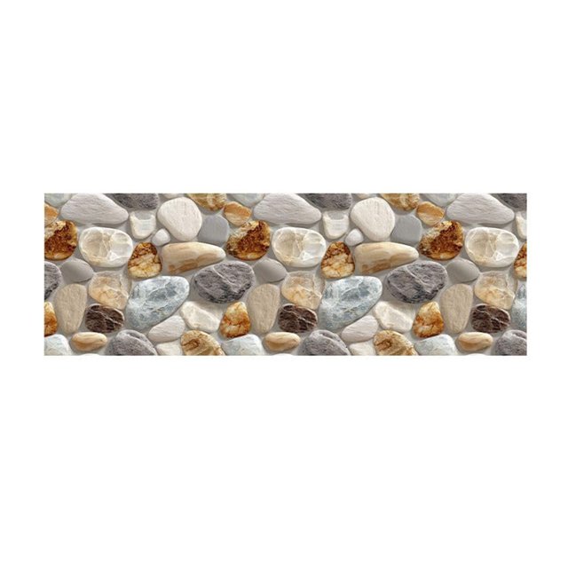 Corridor Stone Patterned Carpet with 3D Pebble Design Washable Floor Mat for Entrance Bathroom and Kitchen Use