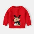 thumbnail image 4 of XFHLMJFF Christmas Sweatshirt for Boys Girls Cute Reindeer Baby Pattern Toddler Round Neck Knitted Pullover Tops Fall Winter Outfit, 4 of 6